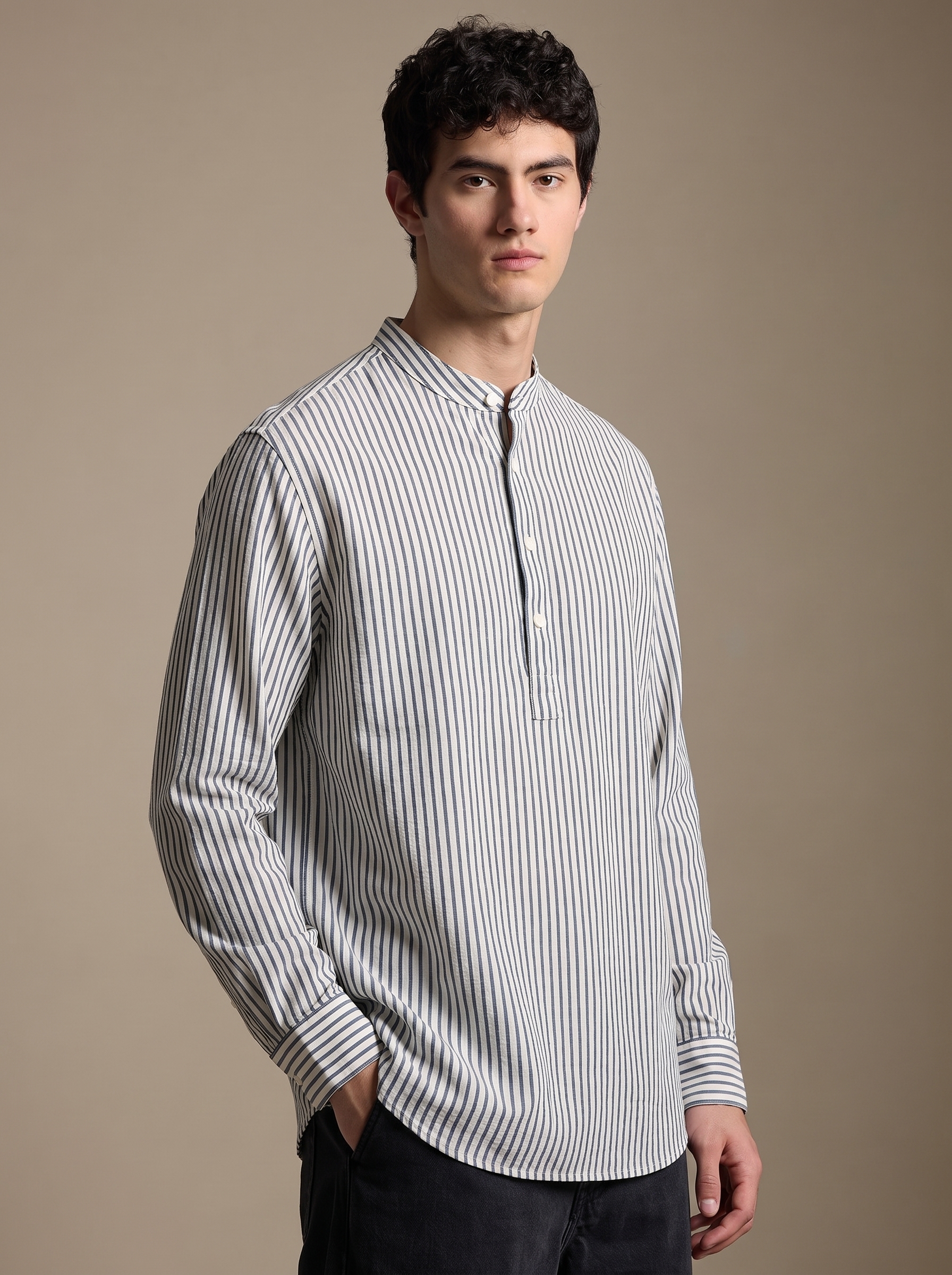 Men’s Luxury Full Sleeve Katua (Dark Teal Blue) - Image 3